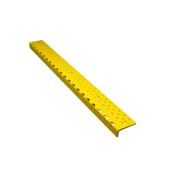 Non-Slip Aluminum Nosing,  30in x 2.75in,  Yellow,  incl. screws