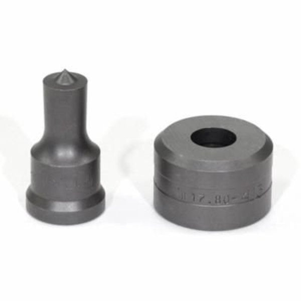 Punch And Die Set,  Round,  17 Mm Punch,  178 Mm Die Sizes Included,  2 Piece,  For Use With Standard