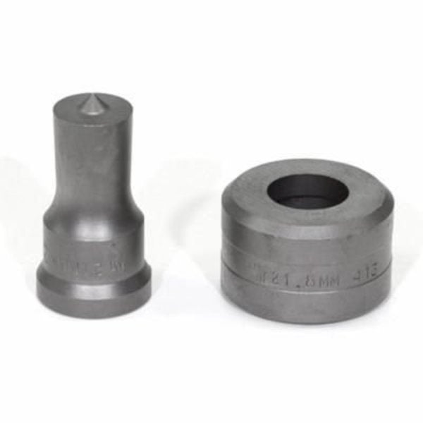 Punch And Die Set,  Round,  21 Mm Punch,  218 Mm Die Sizes Included,  2 Piece,  For Use With Standard