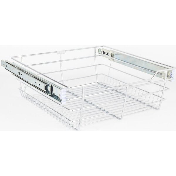 Chrome Closet Pullout Basket with Slides 14"Dx17"Wx6"H