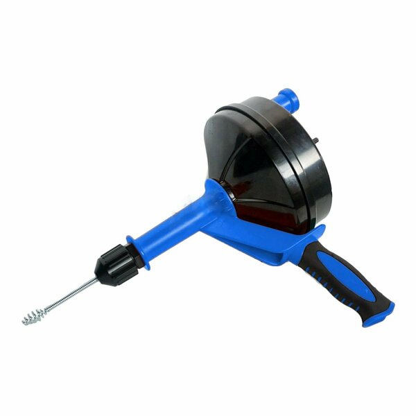 0.25 in. x 300 in. Blue Stainless Steel-Plastic Drain Auger and Drill