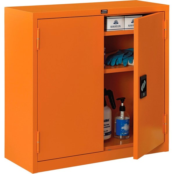 Emergency Preparedness Cabinet,  Wall Mount,  30Wx12Dx30H,  Orange
