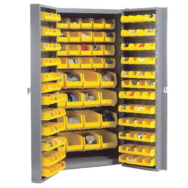 Bin Cabinet with 136 Yellow Bins,  38x24x72