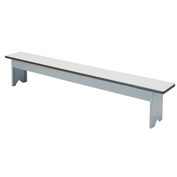 Free Standing Locker Bench Plastic Laminate Top w/Steel Pedestals,  72W x 12W x 18H