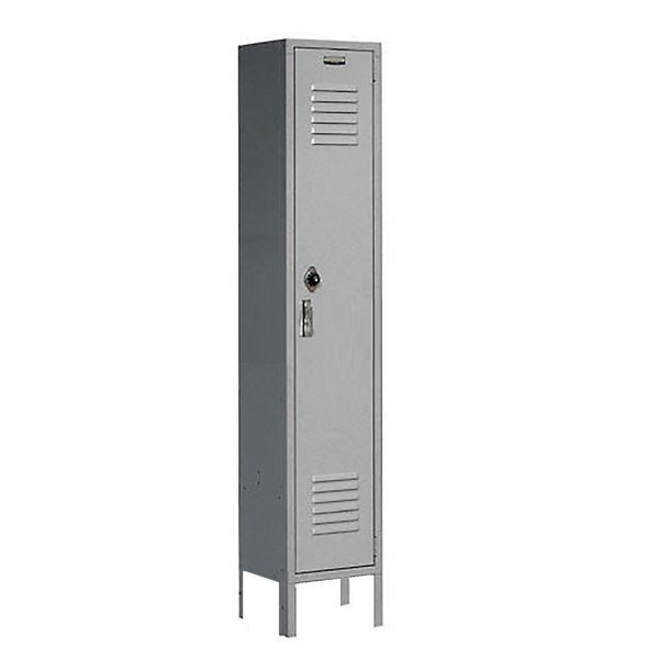 Single Tier Locker,  12x18x60,  1 Door,  Unassembled,  Gray