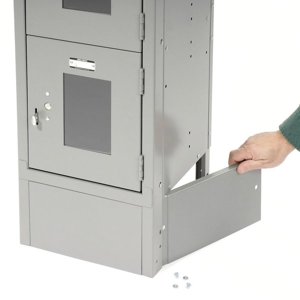Left And Right End Base For 12inD X 6inH Locker,  Gray