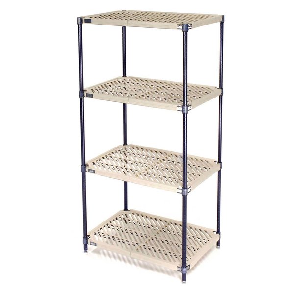 Vented Plastic Shelving,  Nexelon Finish,  36x18x63