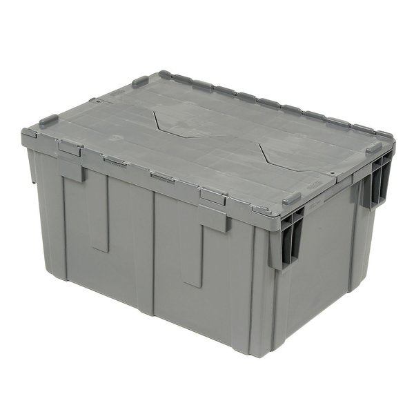 Gray Distribution Container With Hinged Lid 28-1/8x20-3/4x15-5/8