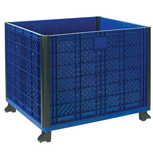 Stakable Bulk Container w/ Collapsible Solid Wall,  39-1/4L x 31-1/2W x 29H