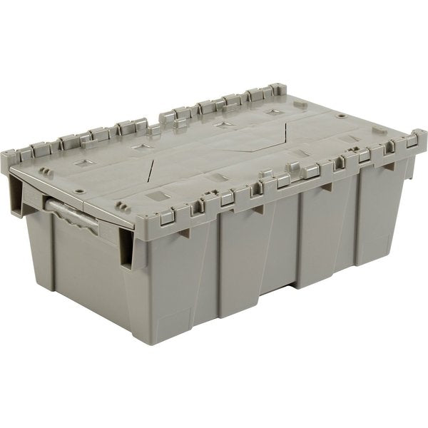 Distribution Container With Hinged Lid,  19-5/8x11-7/8x7,  Gray