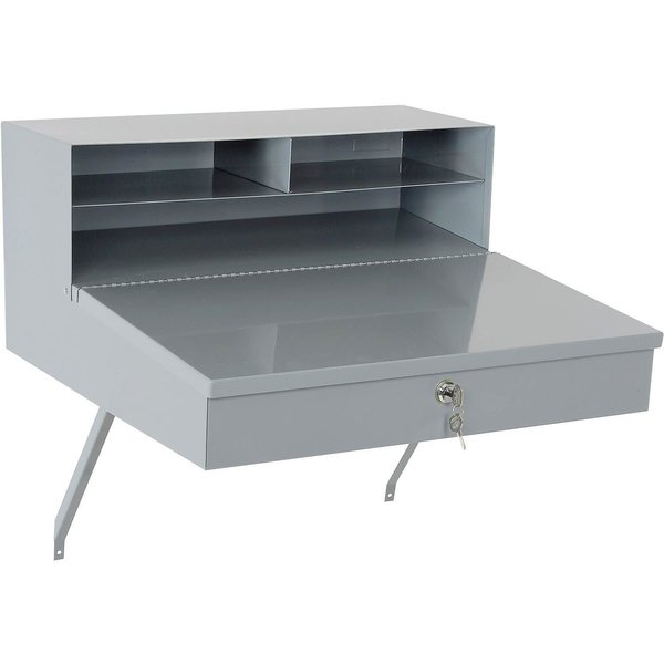 Wall Mounted Receiving Desk,  24W x 22D x 12H,  Gray