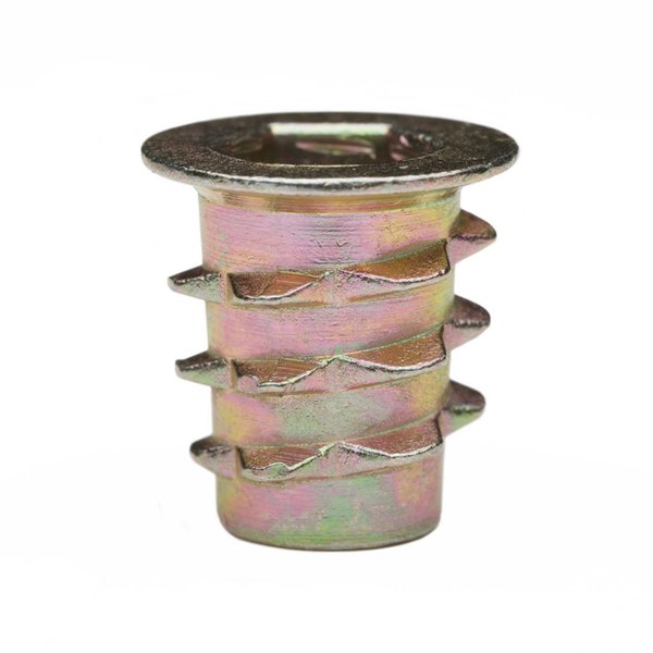 Hex Drive Threaded Insert,  1/4"-20 Int Thrd Sz,  0.512 in L,  Zinc Alloy