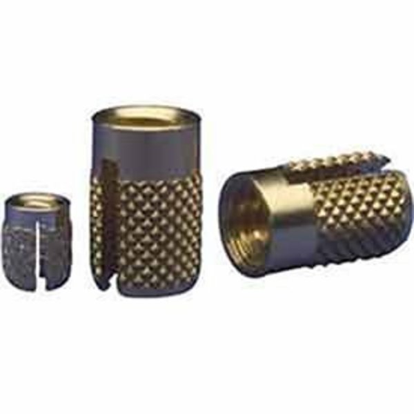 Press Insert,  5/16"-18 Int Thrd Sz,  0.563 in L,  Brass