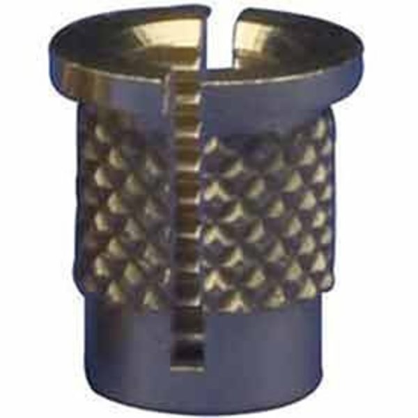 Press Insert,  #10-32 Int Thrd Sz,  0.375 in L,  Brass