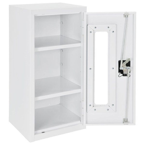 Assembled Clear View Wall Storage Cabinet,  13-3/4x12-3/4x30,  Off White