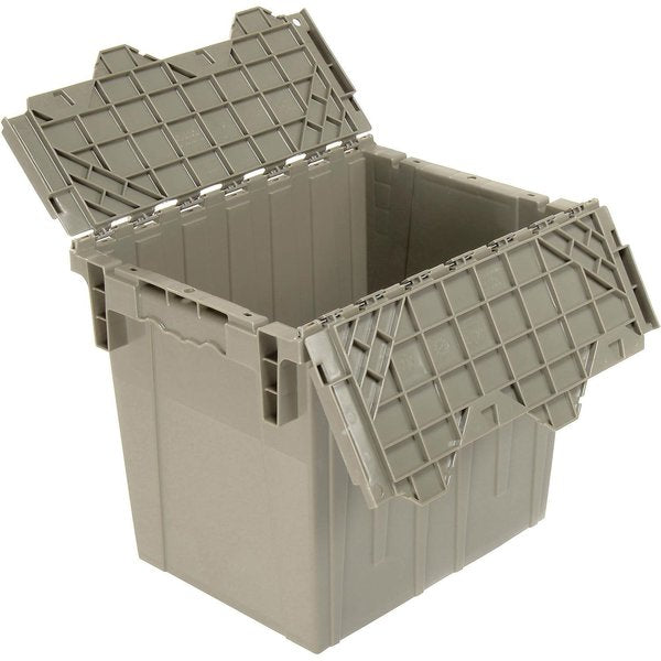 Distribution Container With Hinged Lid,  18x13x15,  Gray