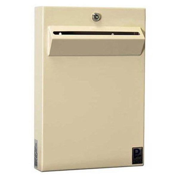 Protex Low-Profile Wall Mount Depository Drop Box Tubular Lock,  2-3/8Wx11Dx16H,  Beige