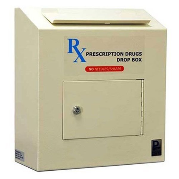 Protex Prescription Drop Box,  6-5/8W x 14-1/8D x 15-3/4H,  Beige