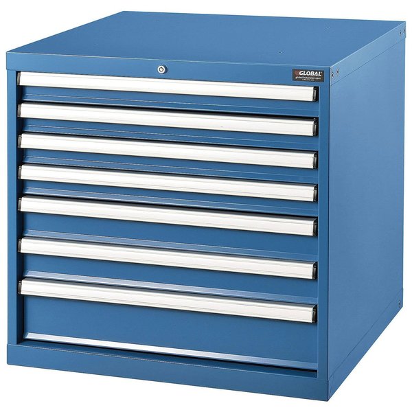 7 Drawers Modular Drawer Cabinet w/Lock,  30x27x29-1/2H,  Blue