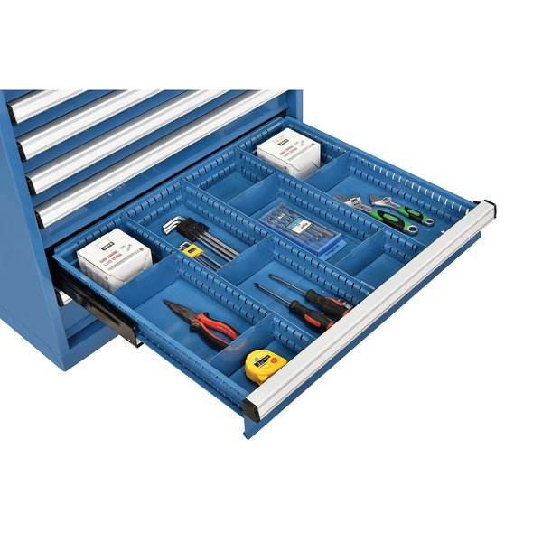 Divider Kit for 4H Drawer of Modular Drawer Cabinet,  3 Long & 6 Short ,  Blue