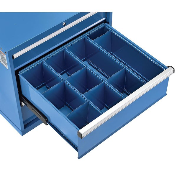 Divider Kit for 10H Drawer of Modular Drawer Cabinet,  3 Long & 6 Short ,  Blue