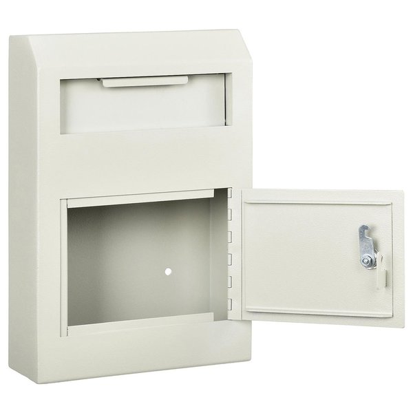 Drop Box Safe,  Wall Mount,  10W x 4-1/4D x 15H,  Beige