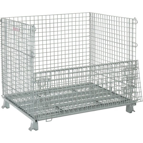 Wire Mesh Folding Container,  3000 Lb. Capacity,  48L x 40W x 42-1/2H