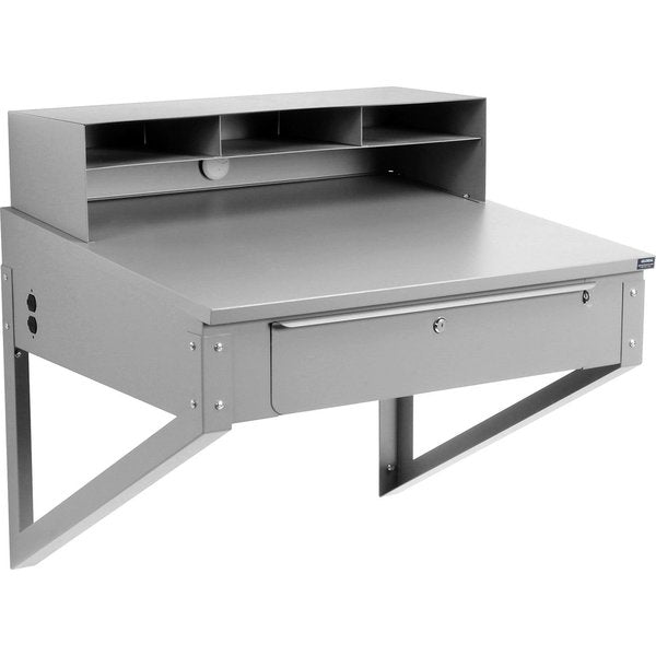 Wall Mount Shop Desk,  34W x 30D - Gray