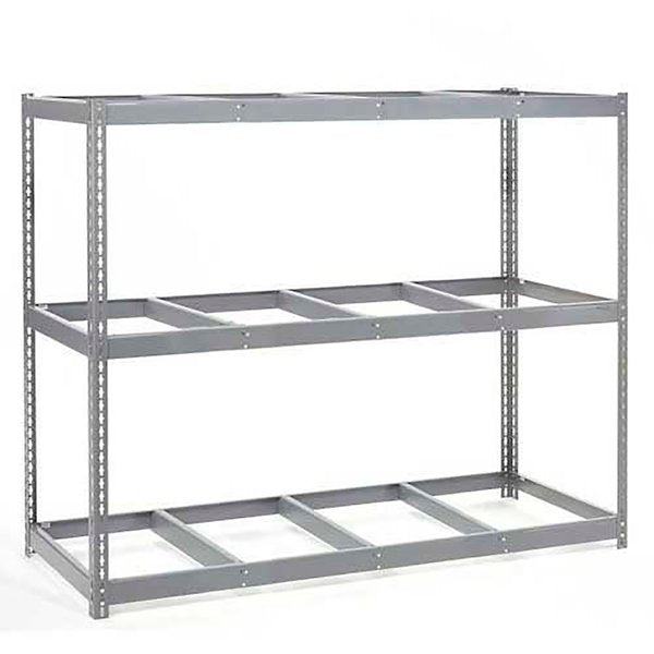 Wide Span Rack 96Wx24Dx96H,  3 Shelves No Deck 800 Lb Cap. Per Level,  Gray