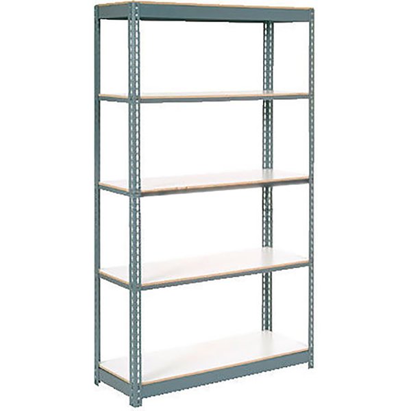 Heavy Duty Tan Shelving 48Wx12Dx84H With 5 Shelves,  Laminate Deck,  Gray