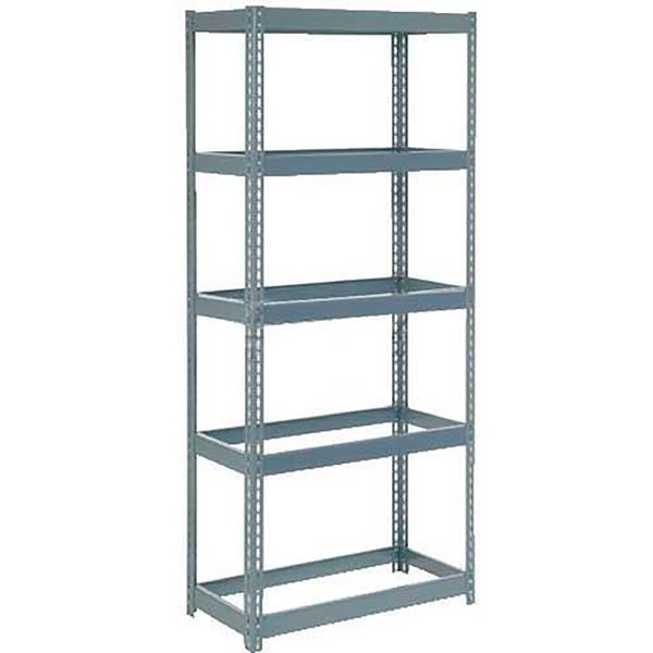 Extra Heavy Duty Shelving 36W x 24D x 84H With 5 Shelves,  No Deck,  Gray