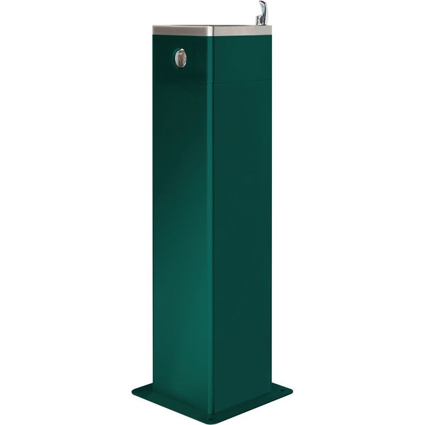 Outdoor Pedestal Drinking Fountain,  Green Powder Coat