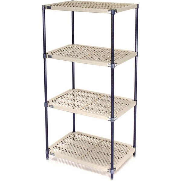 5 Tier Vented Plastic Shelving,  36W x 24D x 63H,  Nexelon Finish