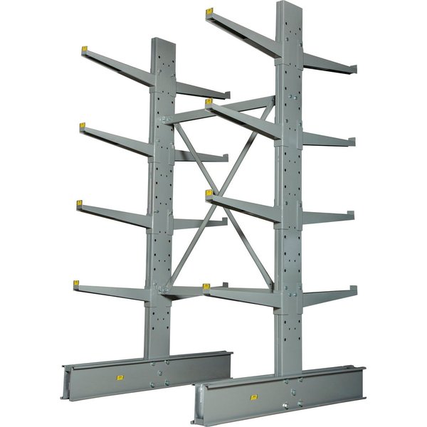 Double Sided Medium Duty Cantilever Rack Starter,  2in Lip,  48inWx60inDx96inH