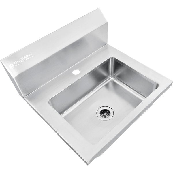Stainless Steel Wall Mount Hand Sink W/Strainer,  14x10x5 Deep