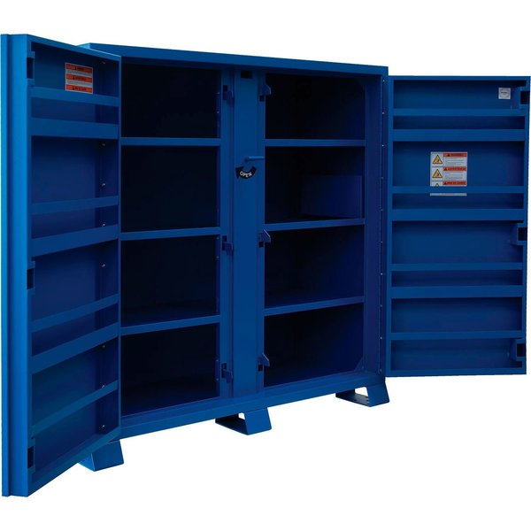 Job Site Steel Cabinet,  2 Doors,  52 Cu. Ft.,  Blue