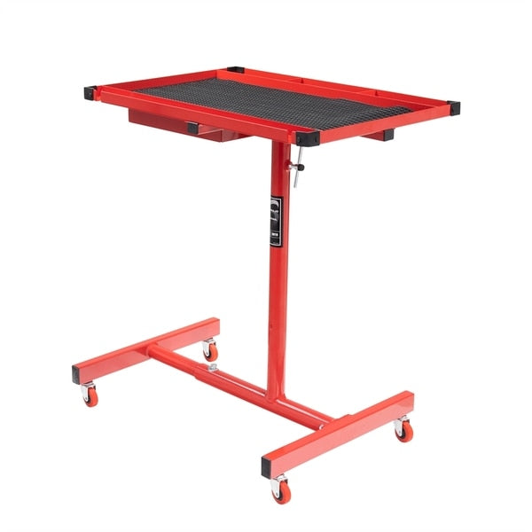 Heavy Duty Adjustable Red Work Table with Drawer