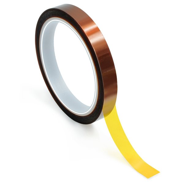 High-Temperature Kapton Tape,  1 Mil Thick,  11/16 In. Wide x 36 Yards Long,  Amber