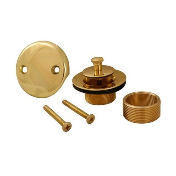 Polished Brass Two-Hole Lift and Turn Bath Waste Conversion Kit