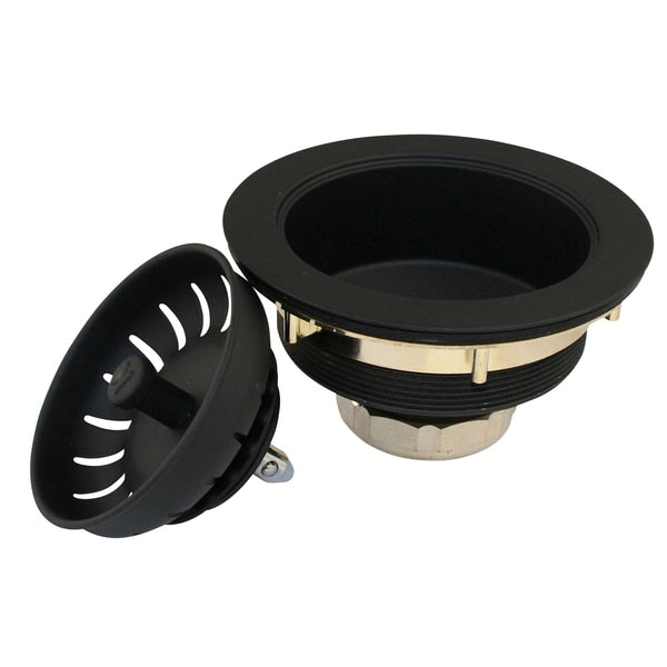 Heavy Duty Kitchen Sink Strainer with Power Ball Basket,  Black