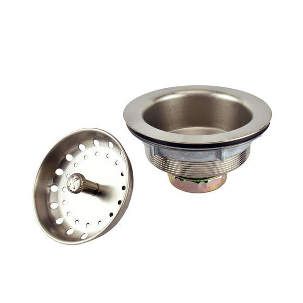 Sink Strainer with Fixed Post Basket,  Brushed Nickel
