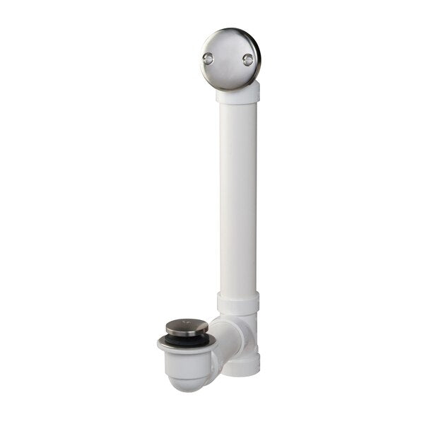 Foot Lok Stop Style Bath Drain,  Brushed Nickel