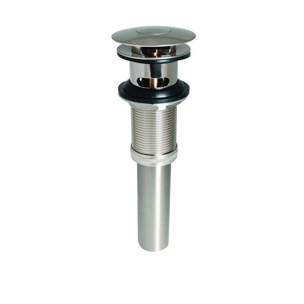 Push Button Sink Bathroom Drain with Overflow,  Brushed Nickel