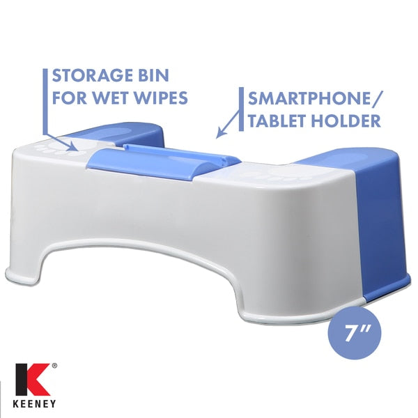 Bathroom Toilet Stool Aid with Tissue and Cell Phone Holder