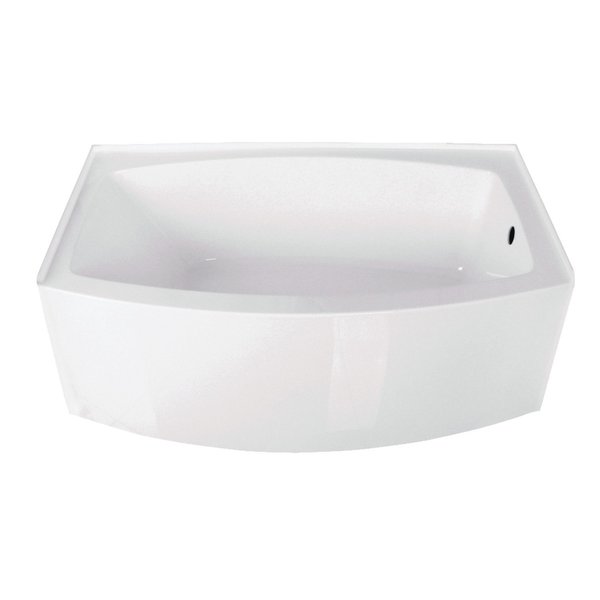 Alcove Bathtubs,  60 L,  37 W,  White,  Acrylic