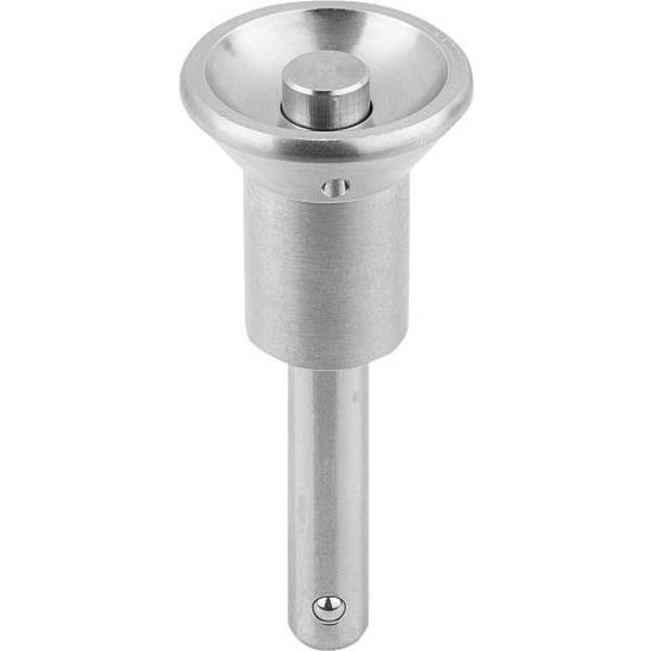 Ball Lock Pins,  button head style,  self-locking,  stainless steel,  inch