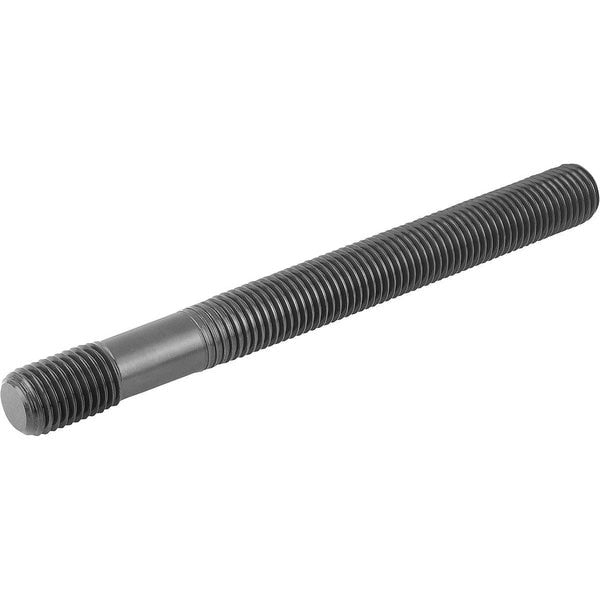 Double-End Threaded Stud, M12-1.75mmThread toM12-1.75mmThread, 125 mm, Steel, Black Oxide