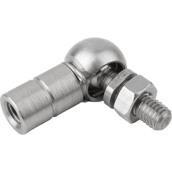 Angle Joint DIN71802 Left-Hand Thread,  M08,  Form:Cs W Retaining Clip,  Stainless Steel 1.4305 Bright