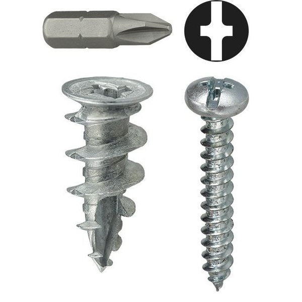 Screw Anchor,  1 1/2 in L,  Zamac Alloy