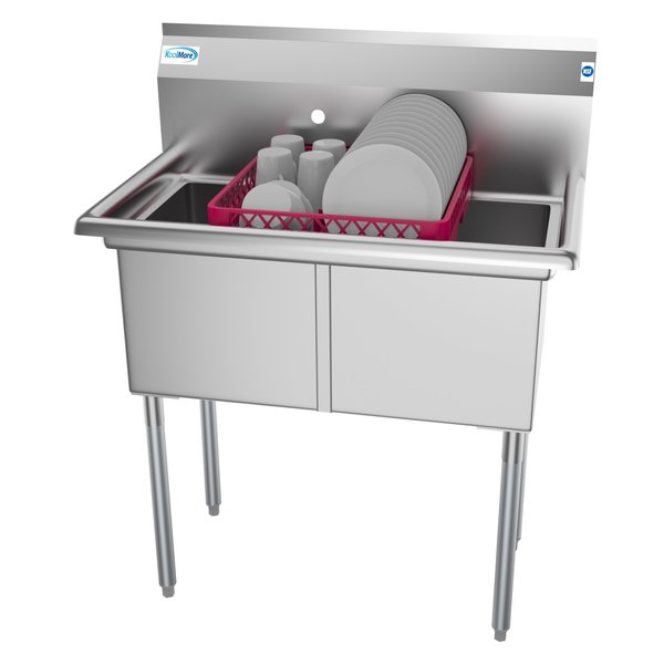 2 Compartment Stainless Steel NSF Commercial Kitchen Prep & Utility Sink